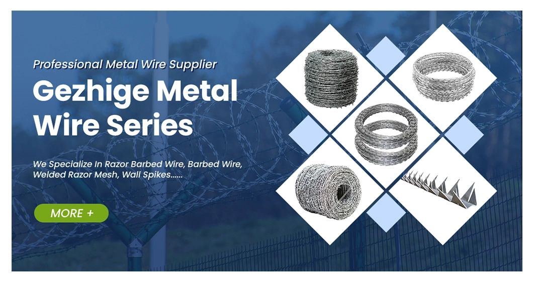 Gezhige Ribbon Barbed Wire Manufacturers 960mm Diameter Hot Selling Razor Barb Wire China 13X13 Wire Size Stainless Steel Razor Barbed Wire