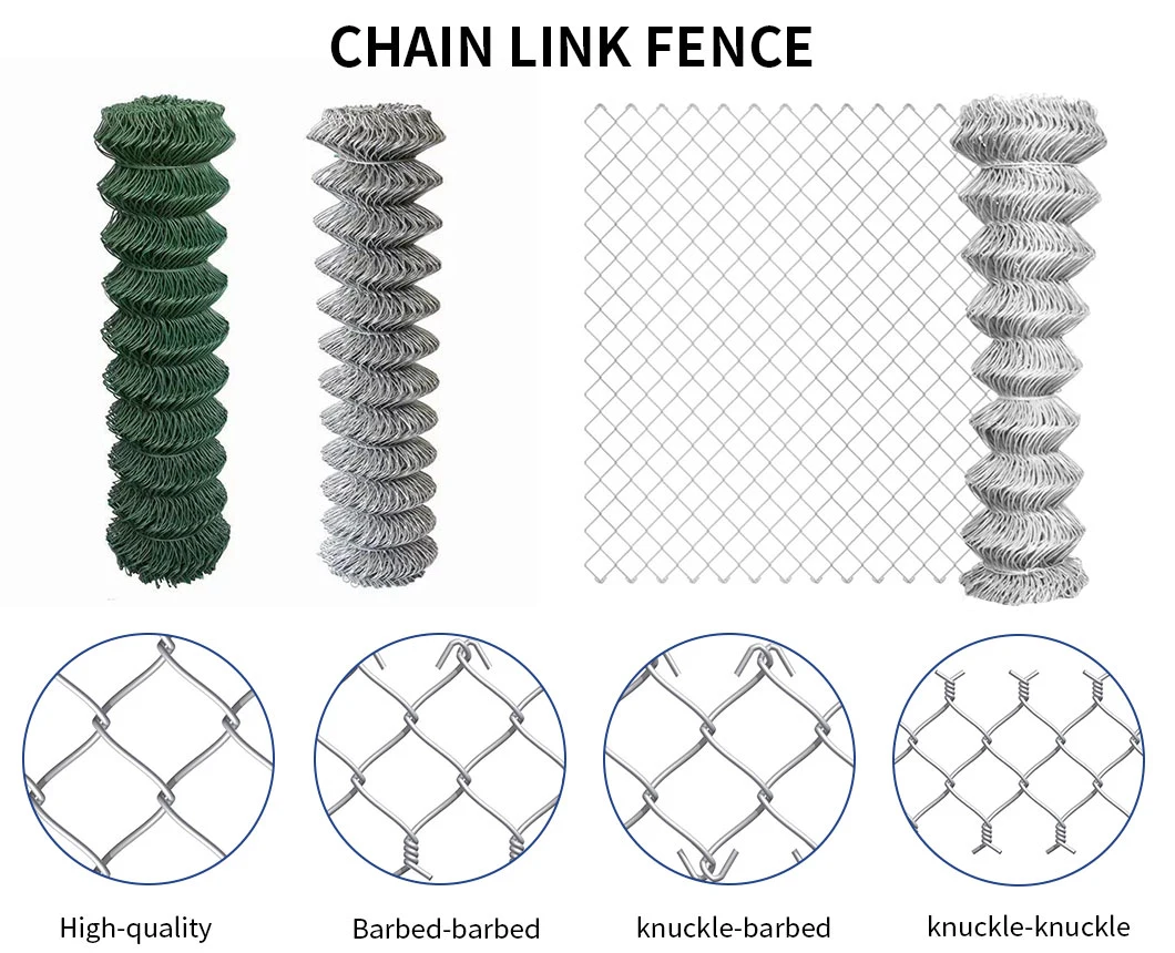 PVC Coated Wire Mesh Fence Galvanized Chain Link Fence for Horse/Farm/Garden/Basketball Court