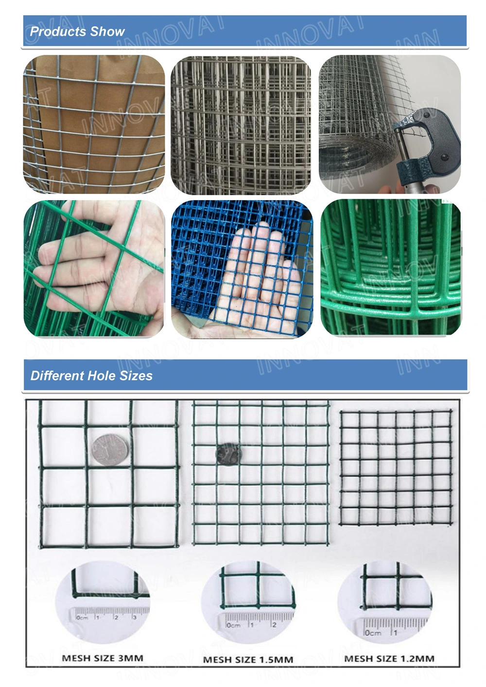 1/2X1 1X1 Hot DIP Galvanized Iron Welded Wire Mesh 3′ 4′ 16 Gauge Electro Galvanized Wire Mesh Rabbit Chicken Cage for Poultry/PVC Welded Mesh Rolls