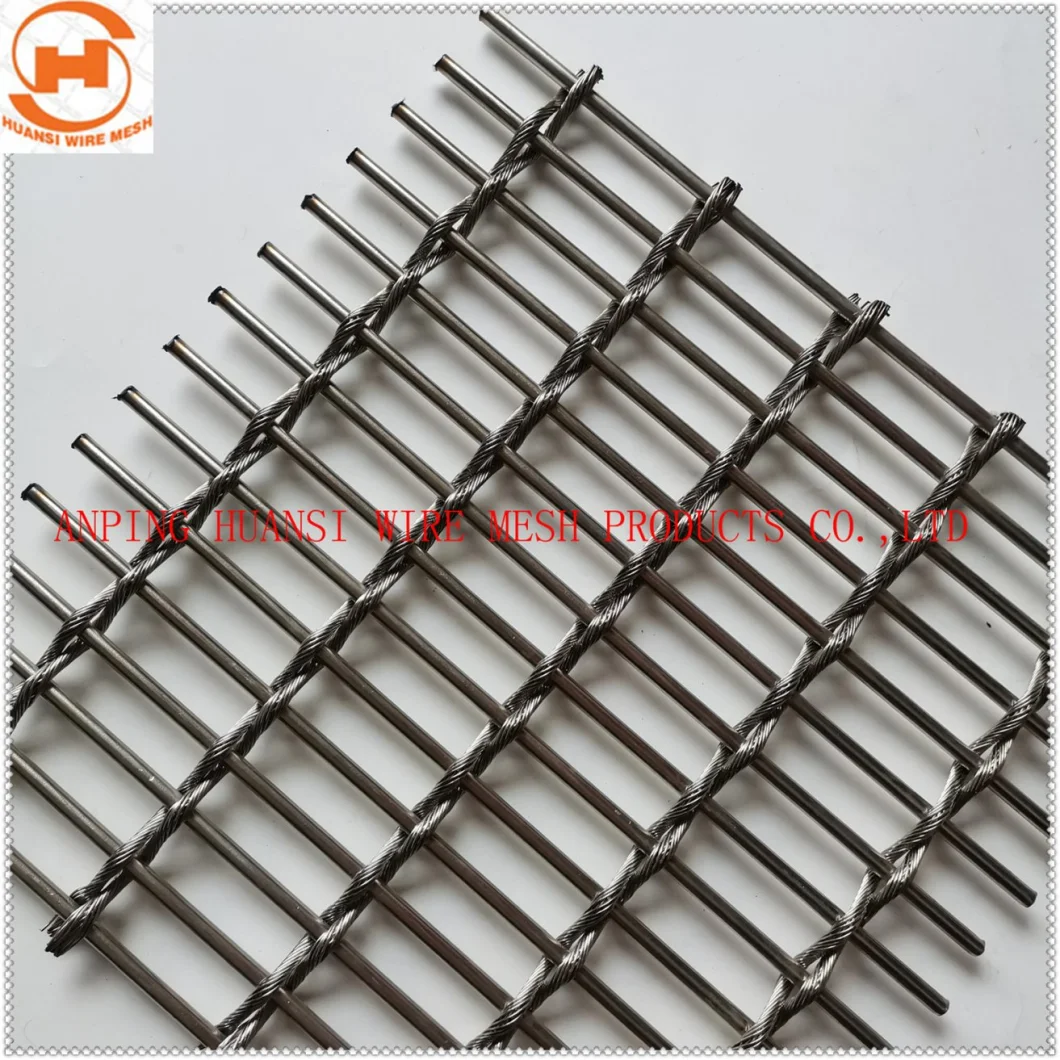 Exterior Wall Decorative Architectural Stainless Steel Cable Rod Metal Wire Mesh