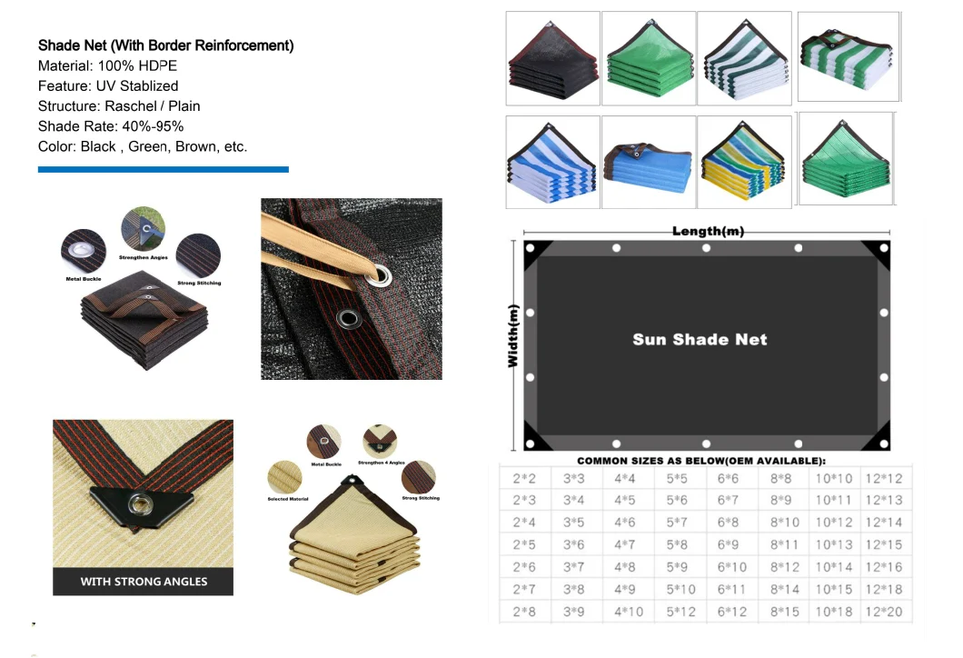 Agro/Agricultural/Greenhouse/Horticulture/Vegetable/Garden/Raschel/Shading/Anti Hail/Olive/Safety/Waterproof/Privacy Plastic PE Sun Shade Net