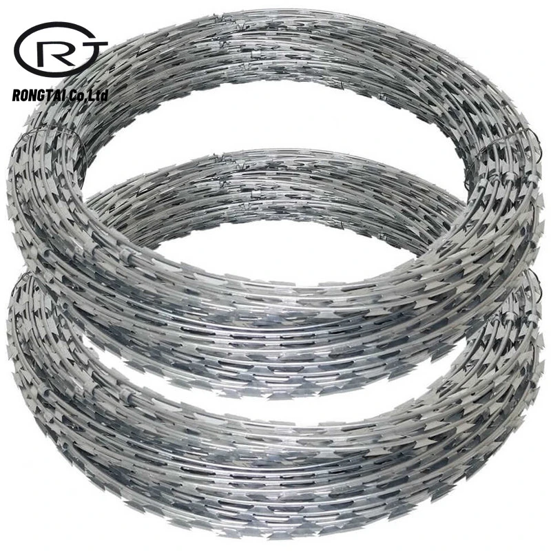 Hot Galvanized Stainless Steel Fence Wiring Concertina Razor Barbed Wire