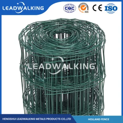 Leadwalking Herstellung von verzinktem oder PVC-beschichtetem geschweißtem Drahtgeflecht, Herstellung von hochwertigem PVC-beschichtetem Drahtgeflecht, gewelltem Netz, China, 5–25 m Länge, Autobahn-Eurozaun